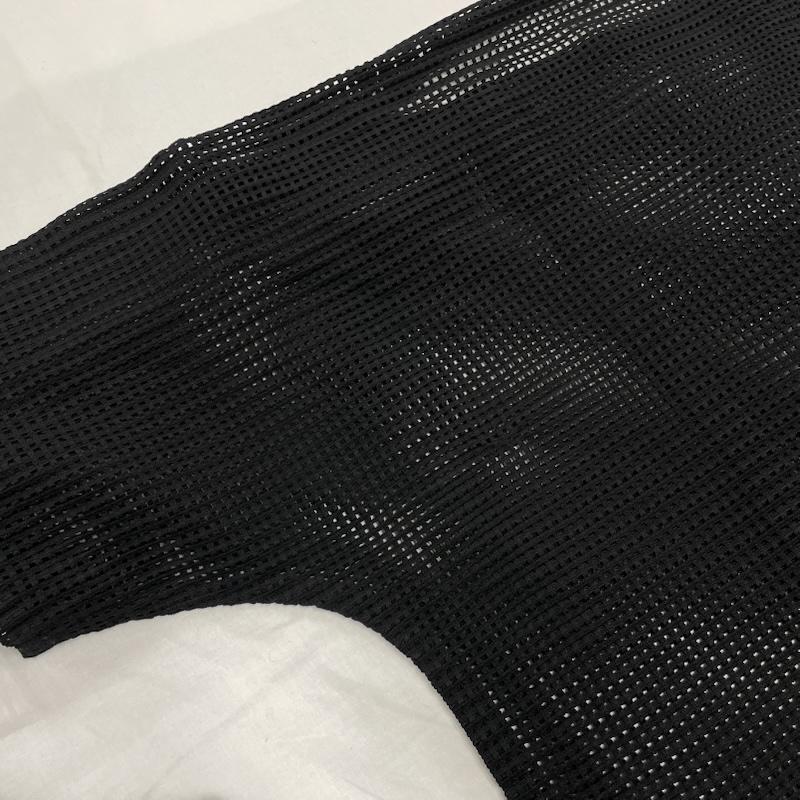 ミー イッセイミヤケ me ISSEY MIYAKE チュニック 半袖 メッシュ 半袖 チュニック ワンピース スリット レイヤード カットソー - 無地 黒 / ブラック / black レディース USED 古着 中古 50147962