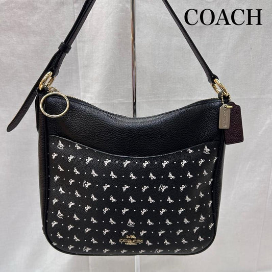 コーチ COACH ショルダーバッグ ショルダーバッグ バタフライプリント 斜め掛け レザーバッグ ブラック - 総柄 黒 / ブラック / black レディース USED 古着 中古 50148001