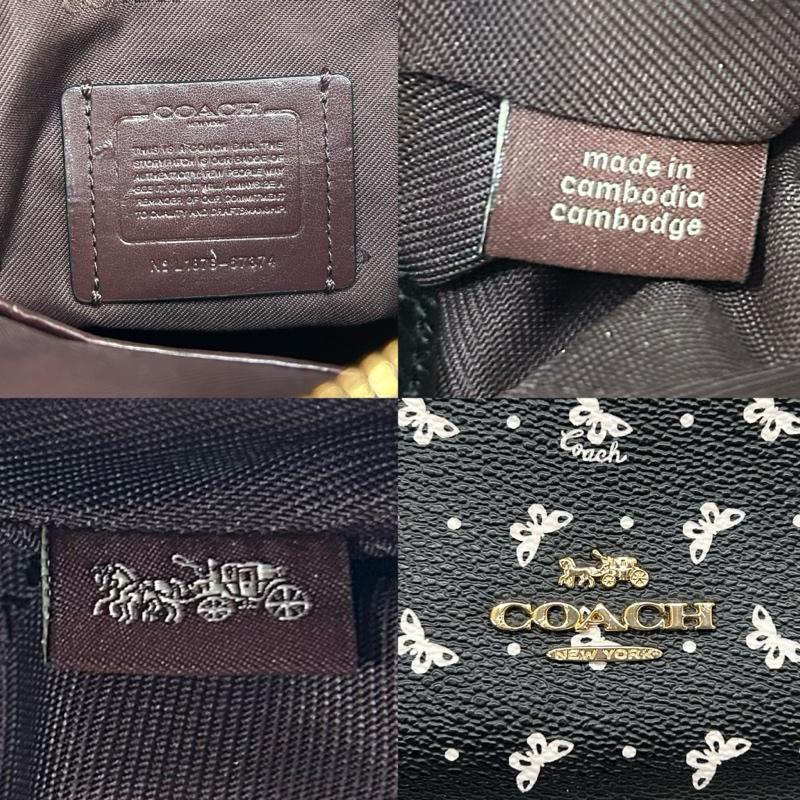 コーチ COACH ショルダーバッグ ショルダーバッグ バタフライプリント 斜め掛け レザーバッグ ブラック - 総柄 黒 / ブラック / black レディース USED 古着 中古 50148001