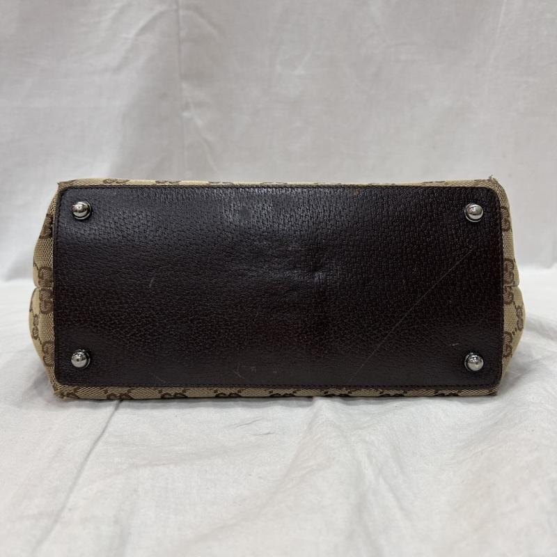 グッチ GUCCI トートバッグ トートバッグ GGキャンバス レザー ブラウン 120836 002053 - 総柄 茶 / ブラウン / brown X ベージュ / ベージュ / beige レディース USED 古着 中古 50148002