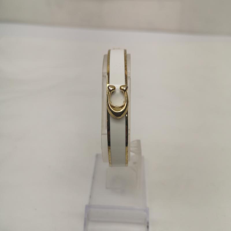 コーチ COACH アクセサリー ブレスレット、バングル C ロゴ バングル ブレスレット - 白 / ホワイト / white X 金 / ゴールド / gold color レディース USED 古着 中古 50148043