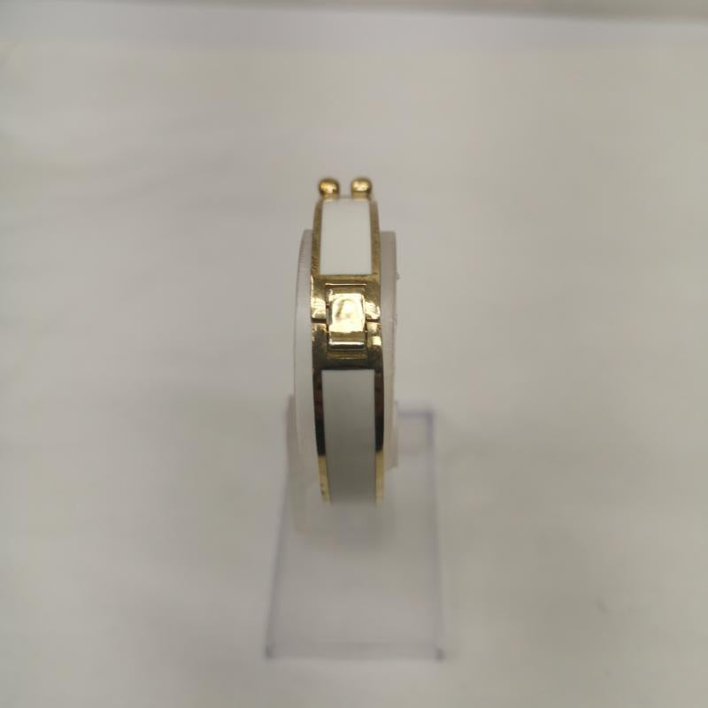 コーチ COACH アクセサリー ブレスレット、バングル C ロゴ バングル ブレスレット - 白 / ホワイト / white X 金 / ゴールド / gold color レディース USED 古着 中古 50148043