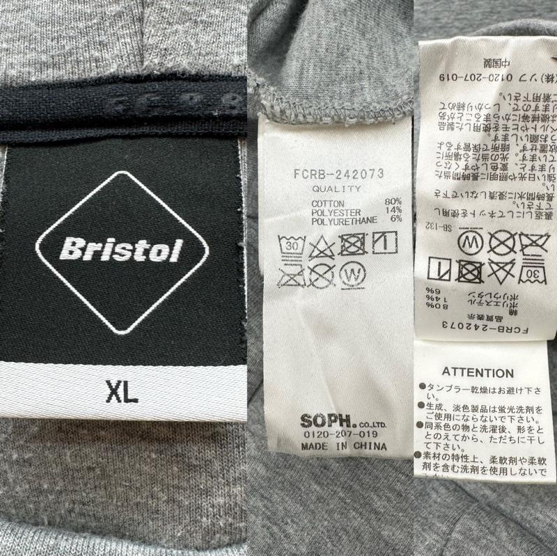 ブリストル BRISTOL パーカー 長袖 TECH SWEAT TRAINING HOODIE ロゴ パーカー FCRB-242073 XL 灰 / グレー / gray メンズ USED 古着 中古 50148066