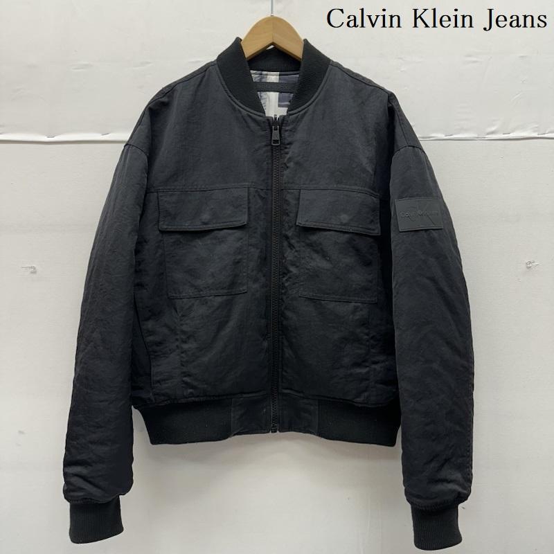 カルヴァン クライン ジーンズ Calvin Klein Jeans ジャケット、上着 ジャンパー、ブルゾン リバーシブル オール オーバー グラフィック ボンバー ジャケット ロゴ パッチ J321908 S 黒 / ブラック / black メンズ USED 古着 中古 50148068