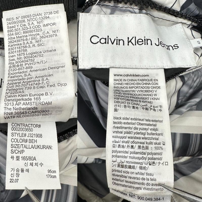 カルヴァン クライン ジーンズ Calvin Klein Jeans ジャケット、上着 ジャンパー、ブルゾン リバーシブル オール オーバー グラフィック ボンバー ジャケット ロゴ パッチ J321908 S 黒 / ブラック / black メンズ USED 古着 中古 50148068