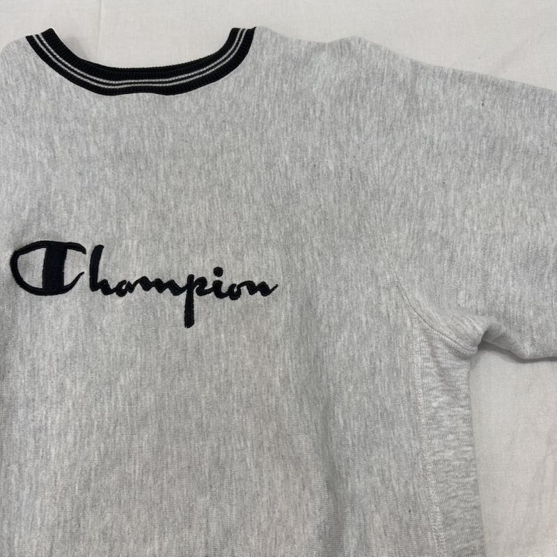 チャンピオン Champion トレーナー 長袖 リバースウィーブ 90s ロゴ刺繍 LARGE Lサイズ グレー L ロゴ、文字 灰 / グレー / gray メンズ USED 古着 中古 50148097