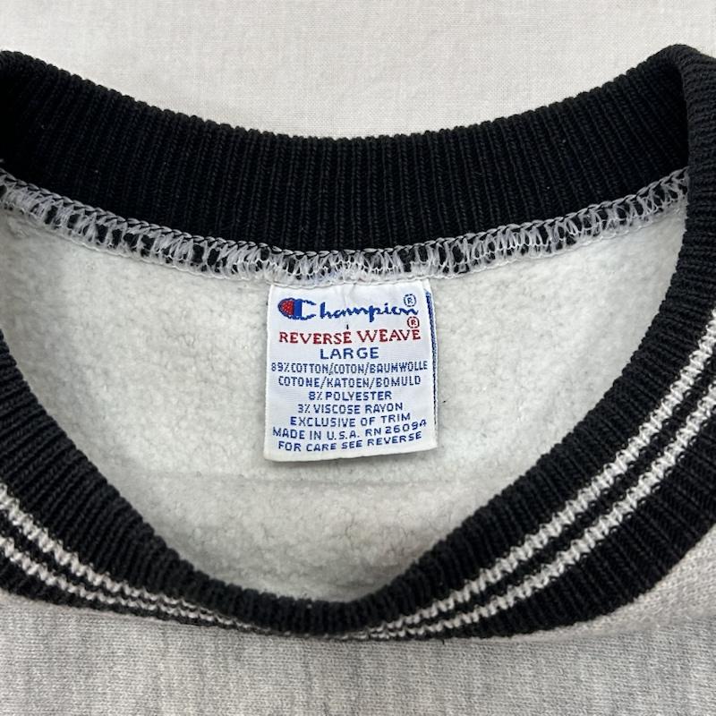 チャンピオン Champion トレーナー 長袖 リバースウィーブ 90s ロゴ刺繍 LARGE Lサイズ グレー L ロゴ、文字 灰 / グレー / gray メンズ USED 古着 中古 50148097