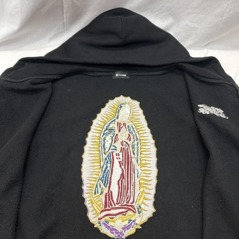 サブサエティ Subciety パーカー 長袖 スカルマリア ジップパーカー バック刺繍 ブラック Lサイズ L スカル X ロゴ、文字 黒 / ブラック / black メンズ USED 古着 中古 50148100