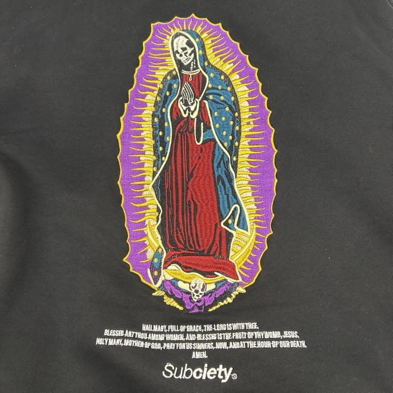 サブサエティ Subciety パーカー 長袖 スカルマリア ジップパーカー バック刺繍 ブラック Lサイズ L スカル X ロゴ、文字 黒 / ブラック / black メンズ USED 古着 中古 50148100