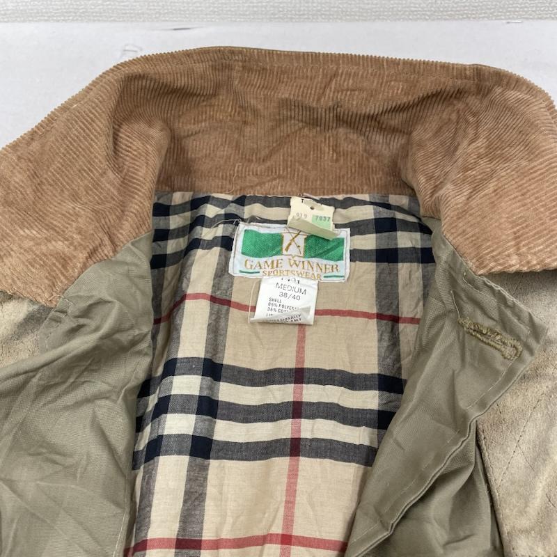 古着 USED ジャケット、上着 ジャンパー、ブルゾン 70s ヴィンテージ Game Winner ハンティング ジャケット ボタン リアルレザー 裏地チェック柄 M 無地 ベージュ / ベージュ / beige メンズ USED 古着 中古 50148131