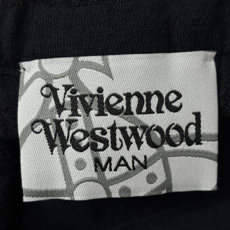 ヴィヴィアンウエストウッドマン Vivienne Westwood MAN パンツ サルエルパンツ ウール ボーダー サルエル パンツ VW-J2-87830 FREE 紺 / ネイビー / navy X 黒 / ブラック / black メンズ USED 古着 中古 50148139
