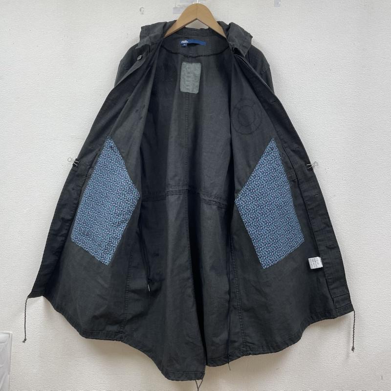 アトリエアンドリペアーズ ATEＬIER＆REPAIRS コート コート一般 コート ロング ジャケット 隠しボタン フーディ― 刺繍 再構築 M  X 刺繍 ダークグレー / ダークグレー / メンズ USED 古着 中古 50148144