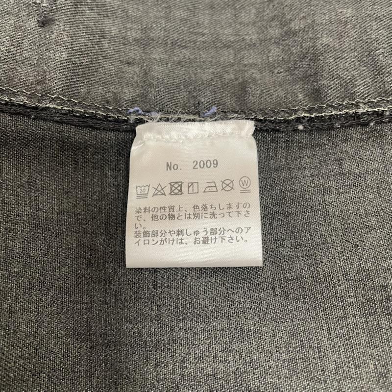 アトリエアンドリペアーズ ATEＬIER＆REPAIRS コート コート一般 コート ロング ジャケット 隠しボタン フーディ― 刺繍 再構築 M  X 刺繍 ダークグレー / ダークグレー / メンズ USED 古着 中古 50148144