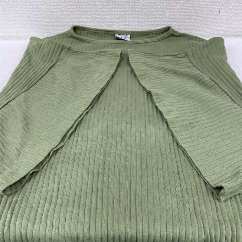 ベースラウンジ BASErange ワンピース ロングスカート ワンピース ロング丈 5分袖 リブ コットン 21AW CLAIR DRESS マキシ 大きめ XS 無地 水色 / ライトブルー / X 薄緑 / ライトグリーン / レディース USED 古着 中古 50148182