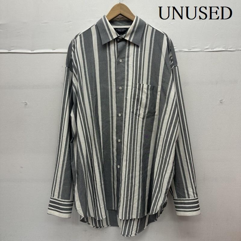 アンユーズド UNUSED シャツ、ブラウス 長袖 SILK COTTON SH シルク 混 ストライプ シャツ US1608 3 灰 / グレー / gray メンズ USED 古着 中古 50148198