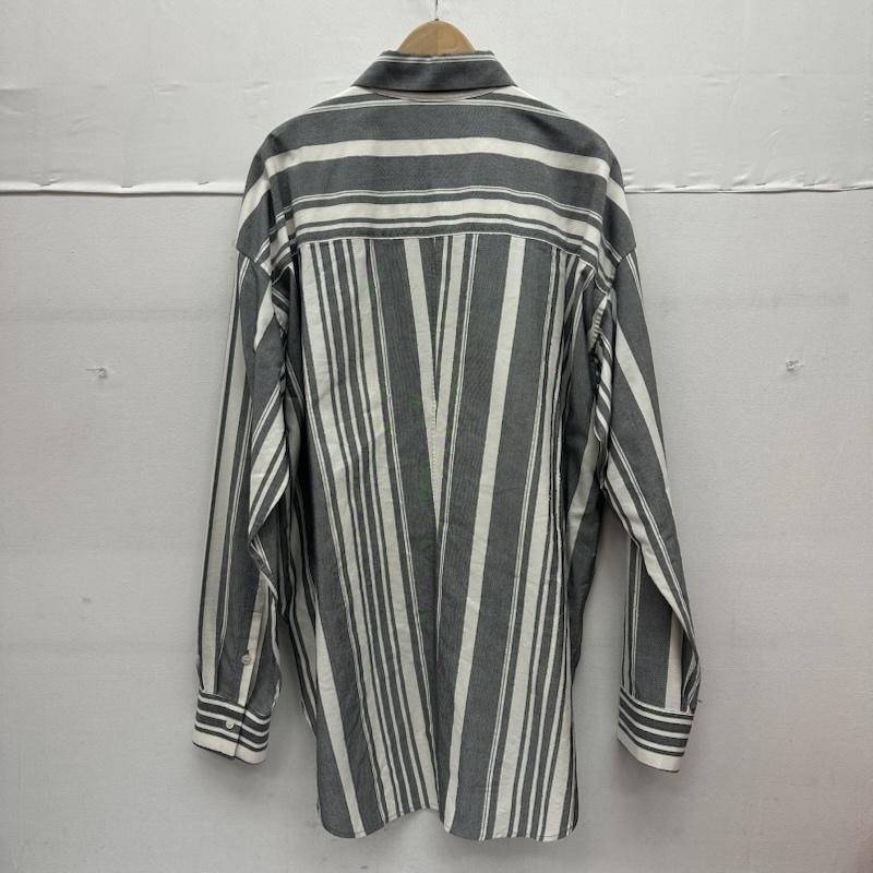 アンユーズド UNUSED シャツ、ブラウス 長袖 SILK COTTON SH シルク 混 ストライプ シャツ US1608 3 灰 / グレー / gray メンズ USED 古着 中古 50148198
