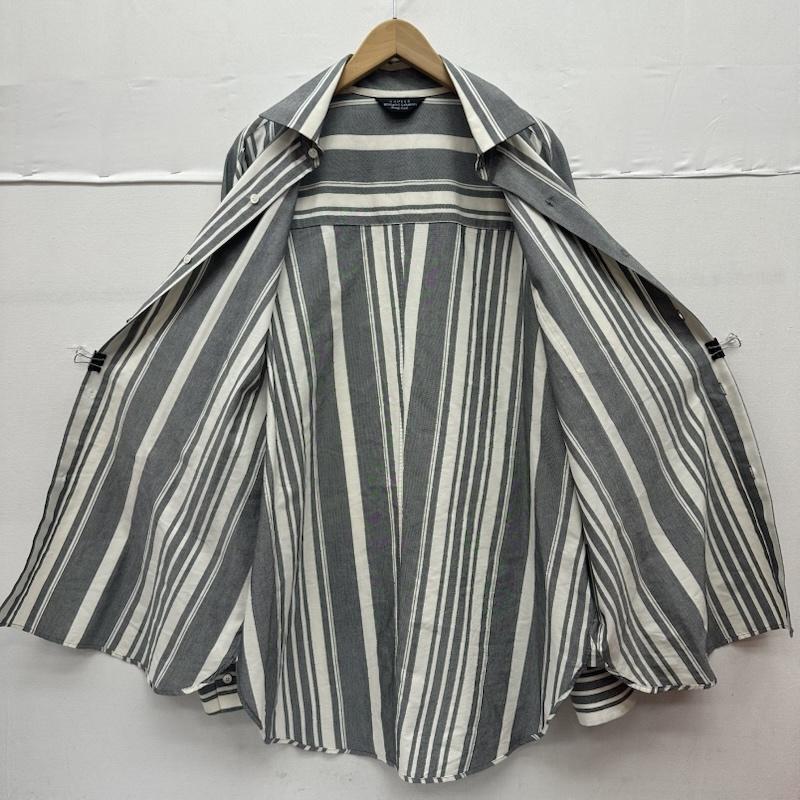 アンユーズド UNUSED シャツ、ブラウス 長袖 SILK COTTON SH シルク 混 ストライプ シャツ US1608 3 灰 / グレー / gray メンズ USED 古着 中古 50148198