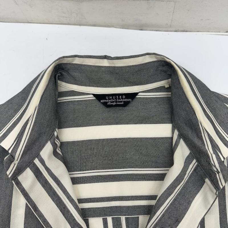アンユーズド UNUSED シャツ、ブラウス 長袖 SILK COTTON SH シルク 混 ストライプ シャツ US1608 3 灰 / グレー / gray メンズ USED 古着 中古 50148198