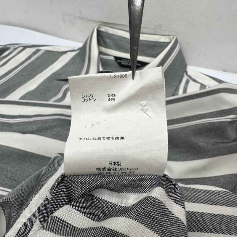 アンユーズド UNUSED シャツ、ブラウス 長袖 SILK COTTON SH シルク 混 ストライプ シャツ US1608 3 灰 / グレー / gray メンズ USED 古着 中古 50148198