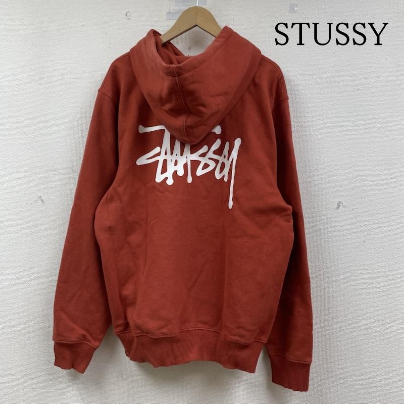 ステューシー STUSSY パーカー 長袖 BASIC STUSSY HOODIE 長袖 ロゴ プリント パーカー スウェット フーディ― 1924649 L ロゴ、文字 X プリント 橙 / オレンジ / orange メンズ USED 古着 中古 50148202