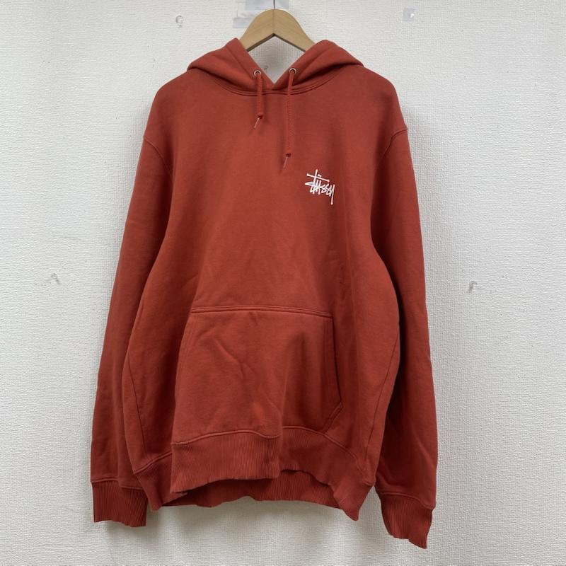 ステューシー STUSSY パーカー 長袖 BASIC STUSSY HOODIE 長袖 ロゴ プリント パーカー スウェット フーディ― 1924649 L ロゴ、文字 X プリント 橙 / オレンジ / orange メンズ USED 古着 中古 50148202