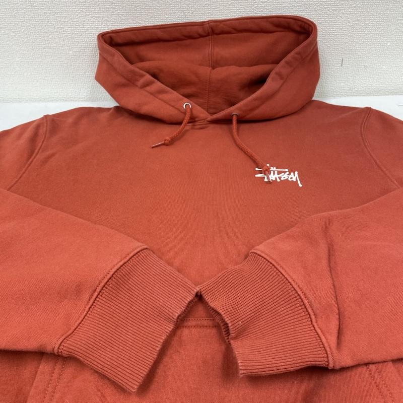 ステューシー STUSSY パーカー 長袖 BASIC STUSSY HOODIE 長袖 ロゴ プリント パーカー スウェット フーディ― 1924649 L ロゴ、文字 X プリント 橙 / オレンジ / orange メンズ USED 古着 中古 50148202