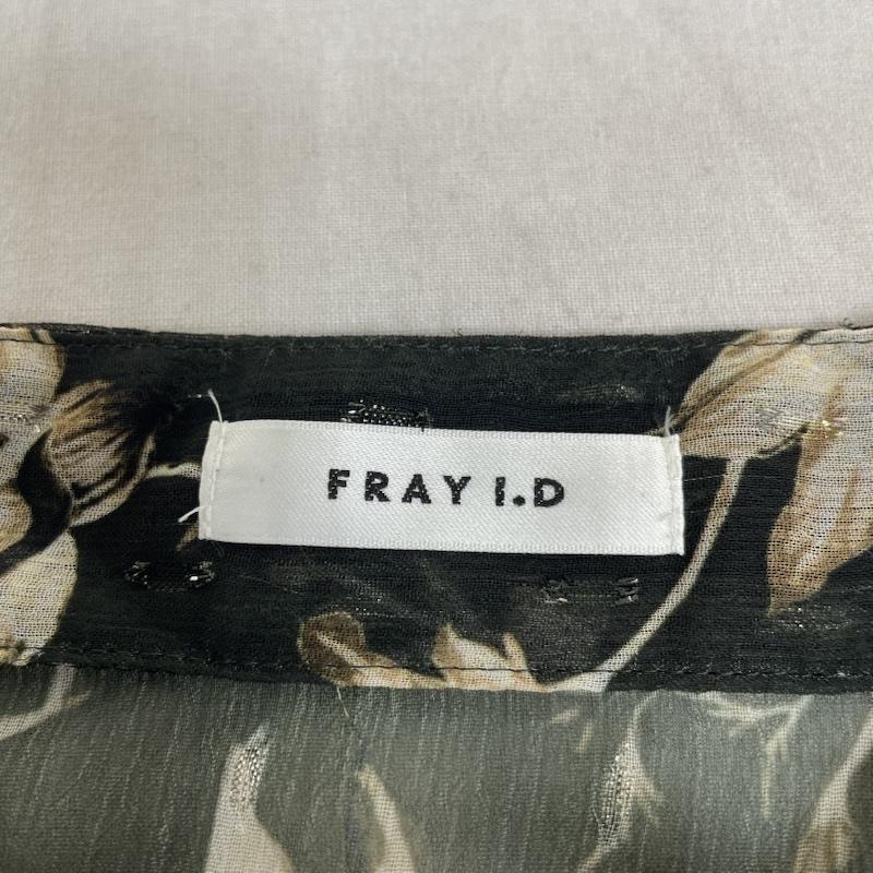 フレイ アイディー FRAY I.D ワンピース ロングスカート FWFO241015 ボリュームスリーブ ボウタイ フレア ギャザー マキシワンピース 総柄 1 総柄 X 花柄 緑 / グリーン / green レディース USED 古着 中古 50148204