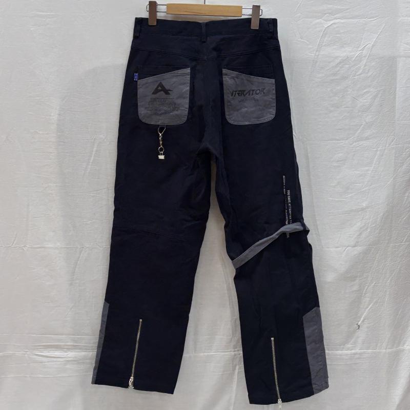 古着 USED ボトムス ボトムス TAKA ORIGINAL タカオリジナル 裾ジップ ジップデザイン パネル切替し ロゴ プリント ワーク パンツ M メンズ USED 古着 中古 50148278