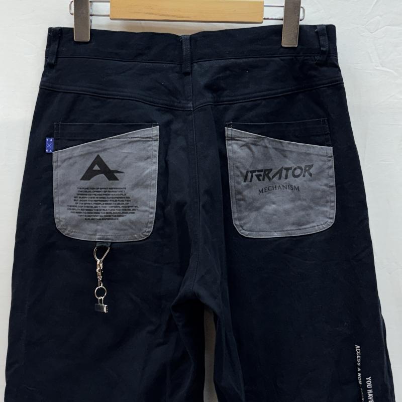 古着 USED ボトムス ボトムス TAKA ORIGINAL タカオリジナル 裾ジップ ジップデザイン パネル切替し ロゴ プリント ワーク パンツ M メンズ USED 古着 中古 50148278