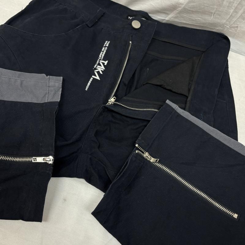 古着 USED ボトムス ボトムス TAKA ORIGINAL タカオリジナル 裾ジップ ジップデザイン パネル切替し ロゴ プリント ワーク パンツ M メンズ USED 古着 中古 50148278