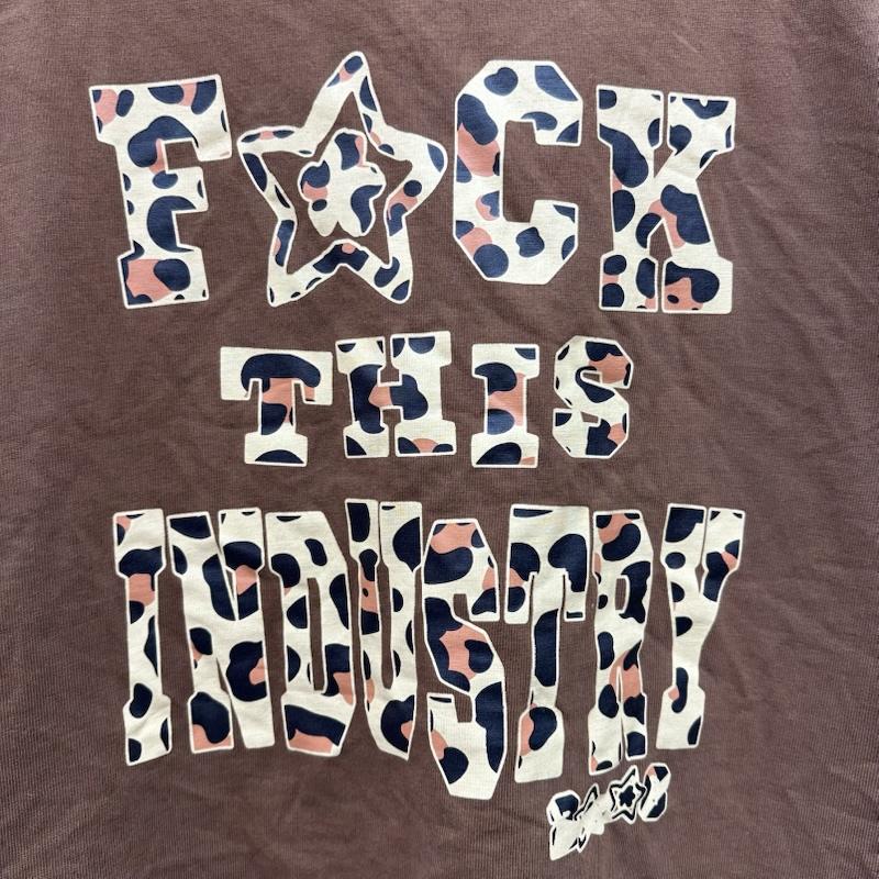古着 USED Tシャツ 半袖 starteam fuckthisindustry レオパード プリント Tシャツ L 茶 / ブラウン / brown メンズ USED 古着 中古 50148305