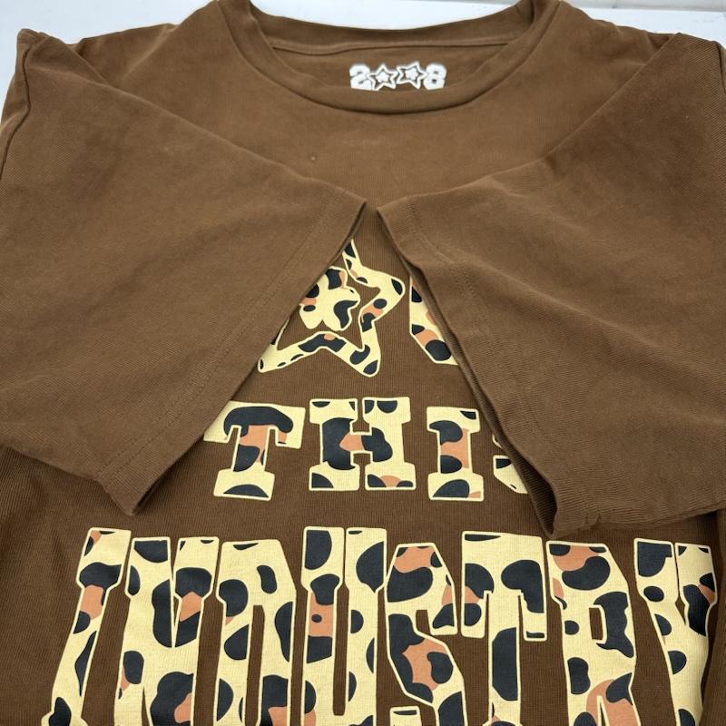 古着 USED Tシャツ 半袖 starteam fuckthisindustry レオパード プリント Tシャツ L 茶 / ブラウン / brown メンズ USED 古着 中古 50148305