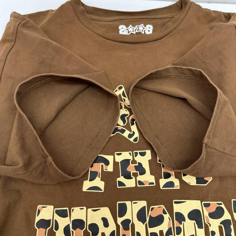 古着 USED Tシャツ 半袖 starteam fuckthisindustry レオパード プリント Tシャツ L 茶 / ブラウン / brown メンズ USED 古着 中古 50148305
