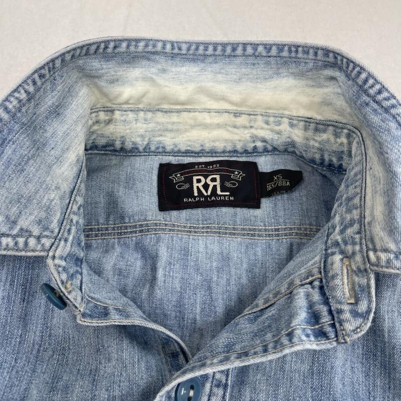 ダブルアールエル ラルフローレン RRL RALPH LAUREN シャツ、ブラウス 長袖 長袖 デニム シャンブレー シャツ ボタン XS 無地 インディゴ / インディゴ / Indigo メンズ USED 古着 中古 50148311