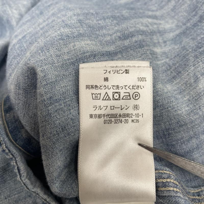 ダブルアールエル ラルフローレン RRL RALPH LAUREN シャツ、ブラウス 長袖 長袖 デニム シャンブレー シャツ ボタン XS 無地 インディゴ / インディゴ / Indigo メンズ USED 古着 中古 50148311