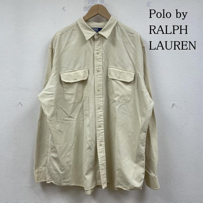 ポロバイラルフローレン Polo by RALPH LAUREN シャツ、ブラウス 長袖 長袖 コットン シルク ダブル フラップ ポケット シャツ XL 無地 アイボリー / アイボリー / メンズ USED 古着 中古 50148313