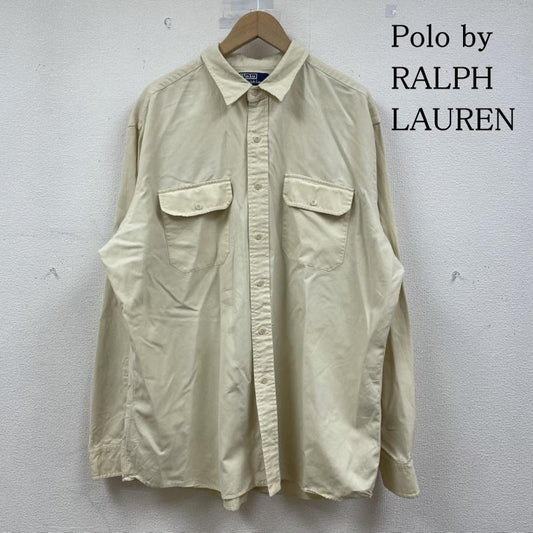 ポロバイラルフローレン Polo by RALPH LAUREN シャツ、ブラウス 長袖 長袖 コットン シルク ダブル フラップ ポケット シャツ XL 無地 アイボリー / アイボリー / メンズ USED 古着 中古 50148313