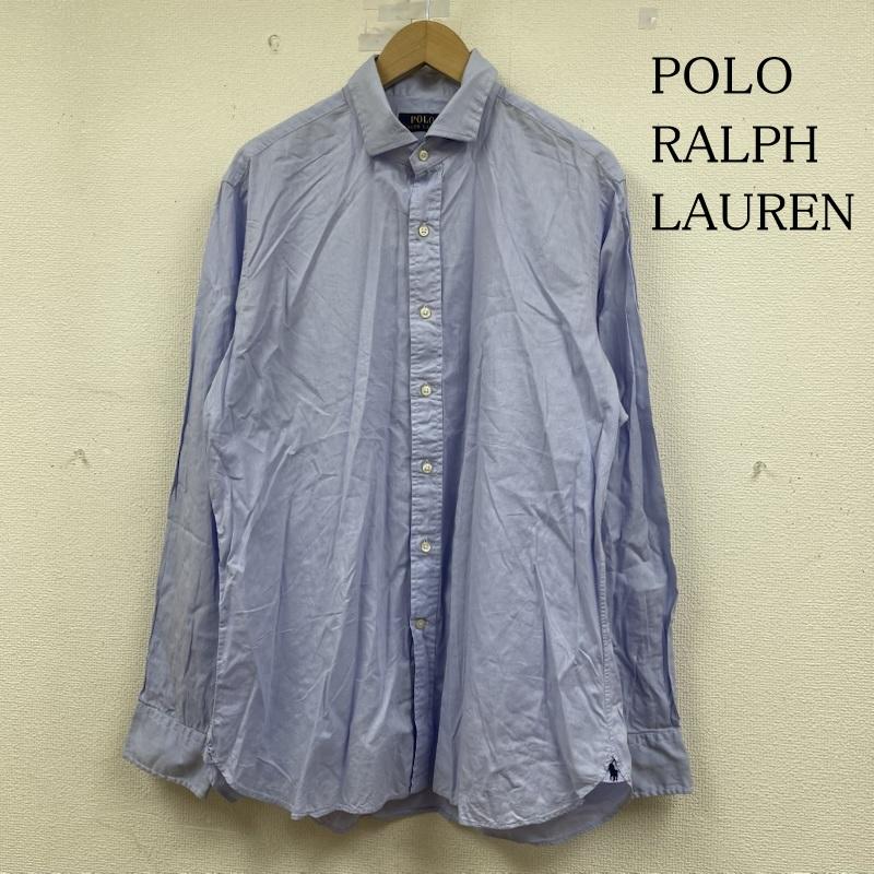 ポロラルフローレン POLO RALPH LAUREN シャツ、ブラウス 長袖 長袖 シャツ ブラウス 裾ポニーロゴ 刺繍 ワンポイント サイズ16 1/2 - ロゴ、文字 X 刺繍 X ワンポイント 紫 / パープル / purple メンズ USED 古着 中古 50148314