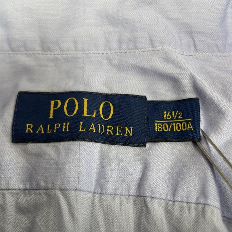 ポロラルフローレン POLO RALPH LAUREN シャツ、ブラウス 長袖 長袖 シャツ ブラウス 裾ポニーロゴ 刺繍 ワンポイント サイズ16 1/2 - ロゴ、文字 X 刺繍 X ワンポイント 紫 / パープル / purple メンズ USED 古着 中古 50148314