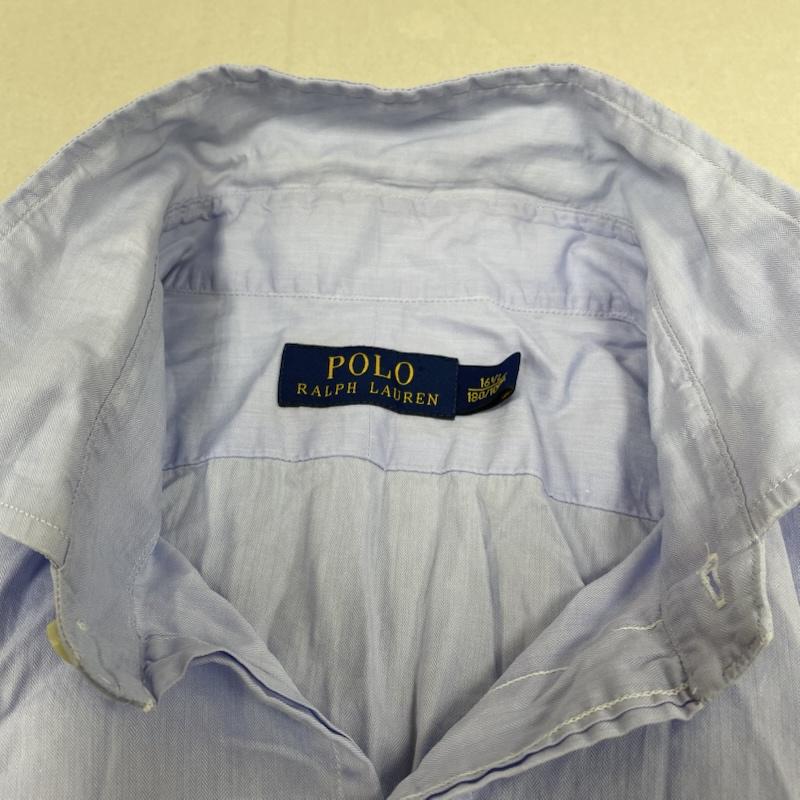 ポロラルフローレン POLO RALPH LAUREN シャツ、ブラウス 長袖 長袖 シャツ ブラウス 裾ポニーロゴ 刺繍 ワンポイント サイズ16 1/2 - ロゴ、文字 X 刺繍 X ワンポイント 紫 / パープル / purple メンズ USED 古着 中古 50148314