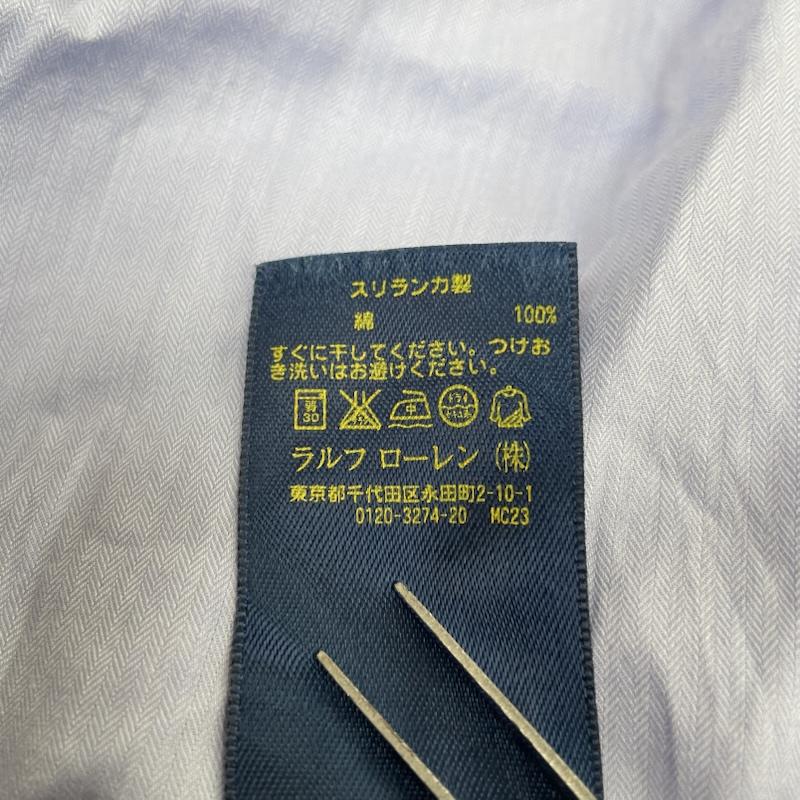 ポロラルフローレン POLO RALPH LAUREN シャツ、ブラウス 長袖 長袖 シャツ ブラウス 裾ポニーロゴ 刺繍 ワンポイント サイズ16 1/2 - ロゴ、文字 X 刺繍 X ワンポイント 紫 / パープル / purple メンズ USED 古着 中古 50148314
