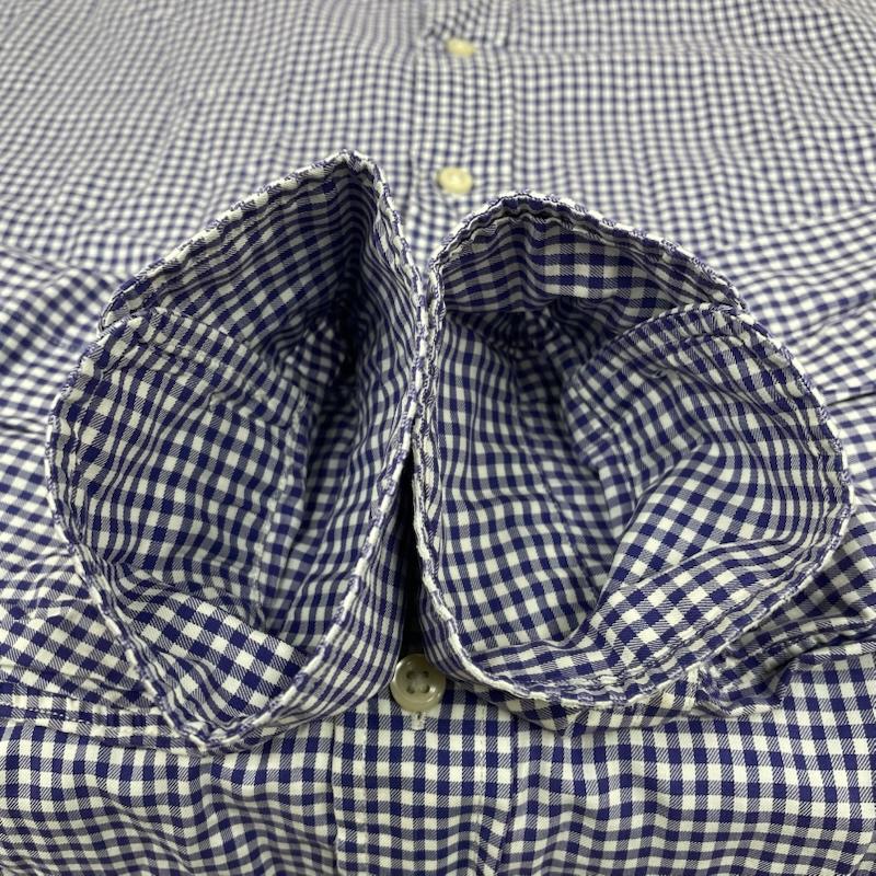 ポロラルフローレン POLO RALPH LAUREN シャツ、ブラウス 長袖 長袖 チェック シャツ ブラウス 裾ポニーロゴ 刺繍 ワンポイント サイズ16 - チェック X ロゴ、文字 X 刺繍 白 / ホワイト / white X 紫 / パープル / purple メンズ USED 古着 中古 50148315