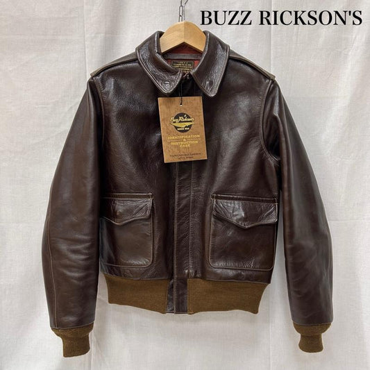 バズリクソンズ Buzz Rickson s ジャケット、上着 フライトジャケット TYPE A-2 ROUGH WEAR CLOTHING CO. BR80593 HORSEHIDE ITALY製 38 38 無地 ダークブラウン / ダークブラウン / メンズ USED 古着 中古 50148327