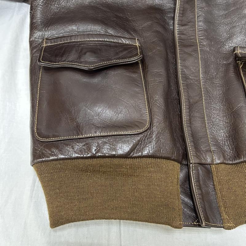 バズリクソンズ Buzz Rickson s ジャケット、上着 フライトジャケット TYPE A-2 ROUGH WEAR CLOTHING CO. BR80593 HORSEHIDE ITALY製 38 38 無地 ダークブラウン / ダークブラウン / メンズ USED 古着 中古 50148327