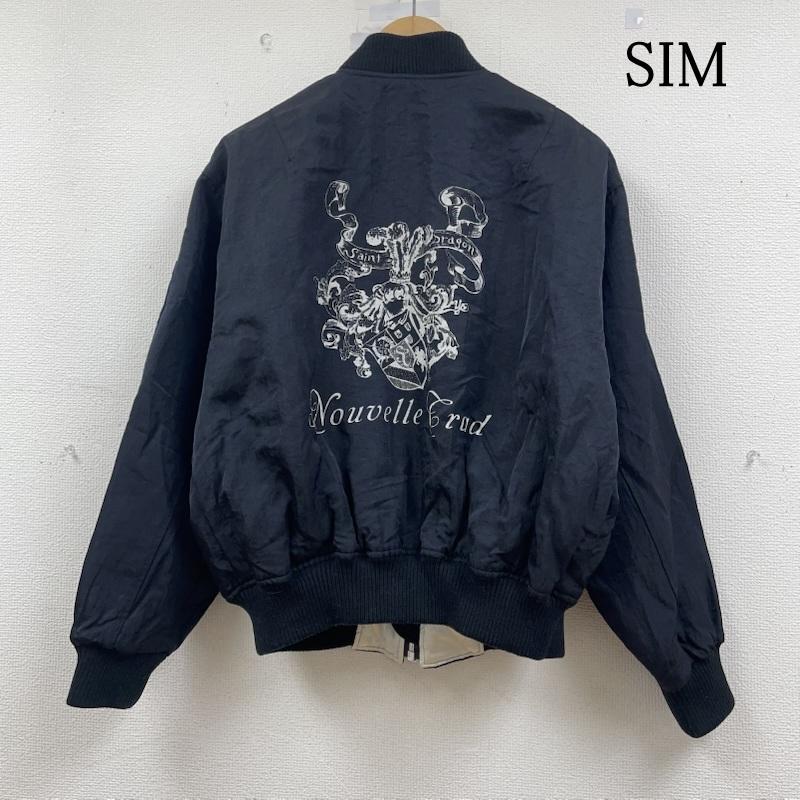 古着 USED ジャケット、上着 ジャンパー、ブルゾン SIM ボンバージャケット 中綿 ブルゾン 背面プリント 裏地キルティング サイズ9A2 9号 ロゴ、文字 X プリント 黒 / ブラック / black レディース USED 古着 中古 50148349