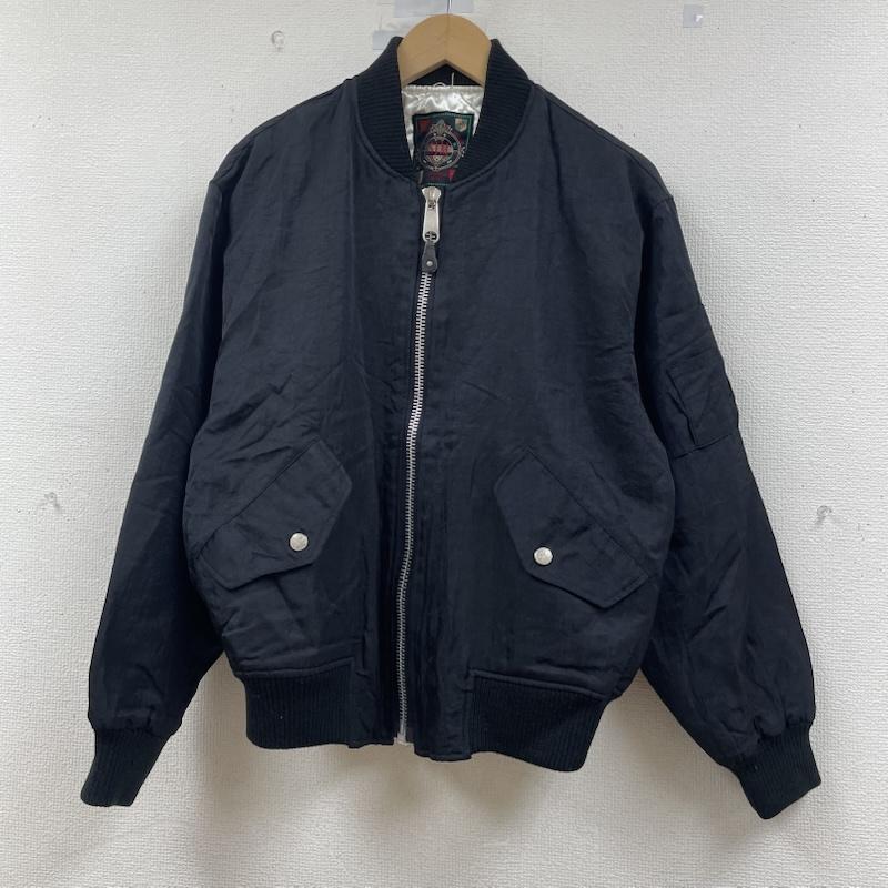 古着 USED ジャケット、上着 ジャンパー、ブルゾン SIM ボンバージャケット 中綿 ブルゾン 背面プリント 裏地キルティング サイズ9A2 9号 ロゴ、文字 X プリント 黒 / ブラック / black レディース USED 古着 中古 50148349