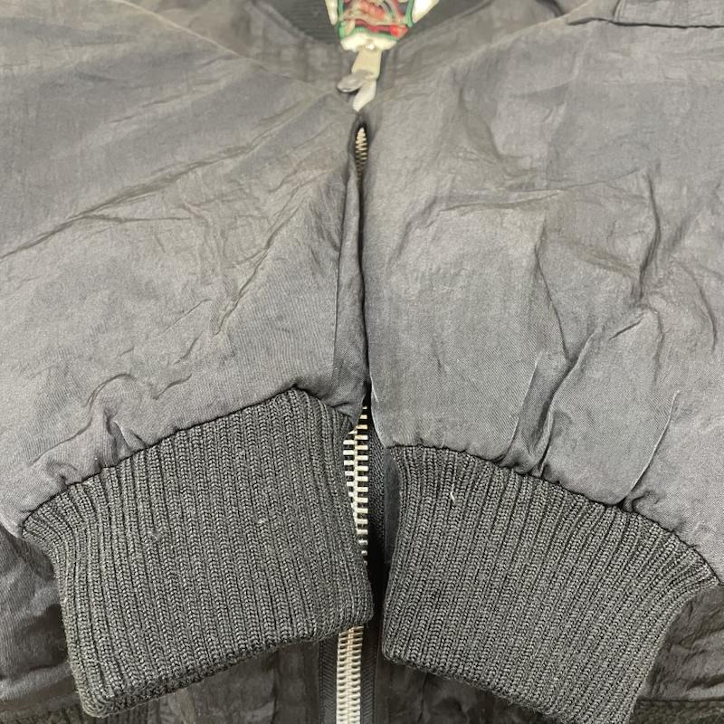 古着 USED ジャケット、上着 ジャンパー、ブルゾン SIM ボンバージャケット 中綿 ブルゾン 背面プリント 裏地キルティング サイズ9A2 9号 ロゴ、文字 X プリント 黒 / ブラック / black レディース USED 古着 中古 50148349