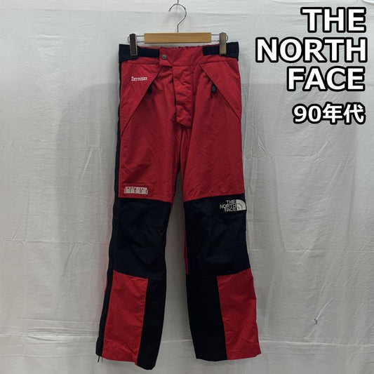 ザノースフェイス THE NORTH FACE ボトムス ボトムス NS-7502 90年代 ビンテージ Dermizax エクストリーム ライト パンツ サイドジップ リップストップ 90s S 黒 / ブラック / black X 赤 / レッド / red メンズ USED 古着 中古 50148366