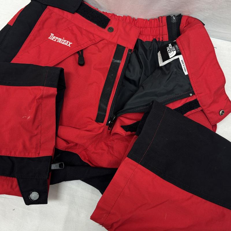 ザノースフェイス THE NORTH FACE ボトムス ボトムス NS-7502 90年代 ビンテージ Dermizax エクストリーム ライト パンツ サイドジップ リップストップ 90s S 黒 / ブラック / black X 赤 / レッド / red メンズ USED 古着 中古 50148366