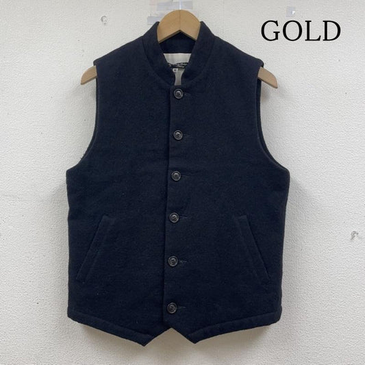 ゴールド GOLD ベスト ベスト ベスト ジレ ジャケット ボタン 前開き 無地 ウール 東洋 M 無地 黒 / ブラック / black メンズ USED 古着 中古 50148385